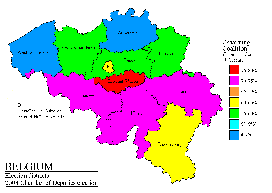 belgium legislative election 2003 map