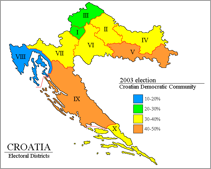 croatia election 2003 map