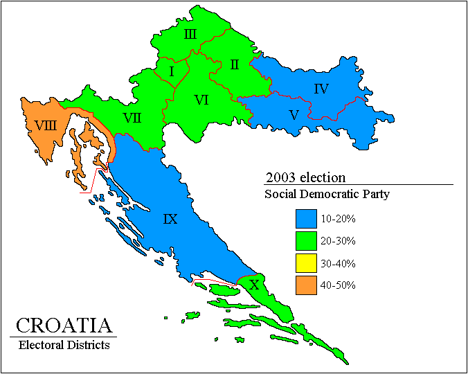 2003 croatia election map